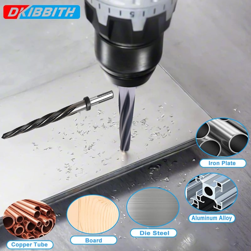 DKIBBITH 1-1/4" Bridge Construction Reamer Drill Bit, M2 HSS Taper Chucking Reamer for Steel Alloy Metal Wood Plastic, 1/2" Non-Slip Shank, 5-Spiral Flutes Car Reamer, to Align or Enlarge Holes, 32mm - Image 5